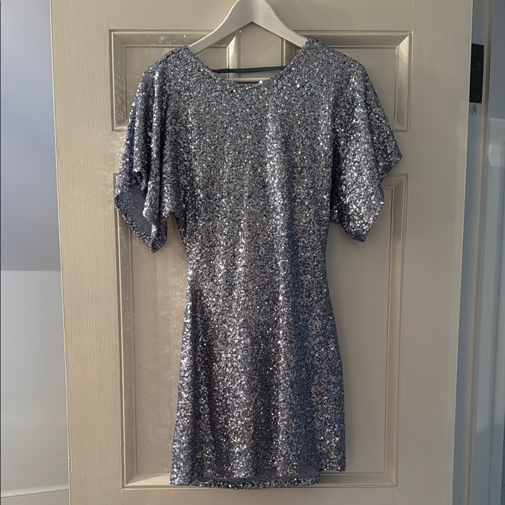 Zara Silver Sequin Mini Dress